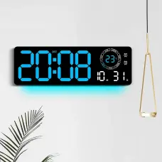 16″ Digital LED Clock Blue With Night Light