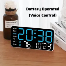 9" Voice Control Digital Led Clock Blue