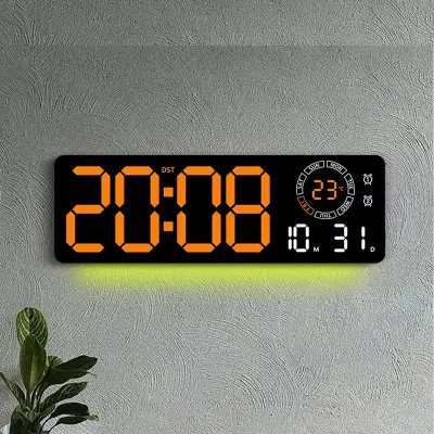 16″ Digital LED Clock Orange With Night Light