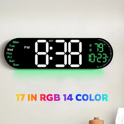 17" Size RGB (14 color ) Digital LED Wall Clock