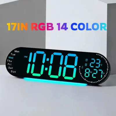 17in Size RGB (14 color ) Digital LED Wall Clock