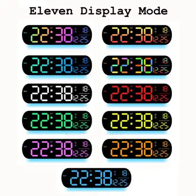 14″ RGB Color Changing (11 Color Mode) LED Digital Clock Remote secondary
