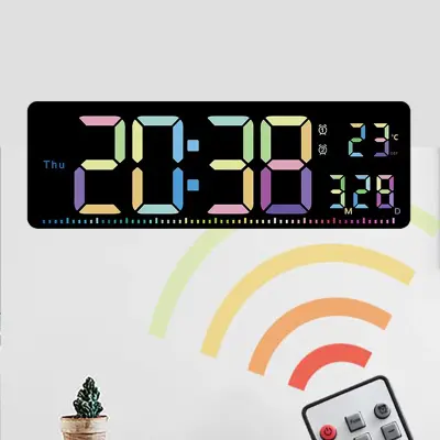 16" Mixed Color LED Wall Clock With Second Line