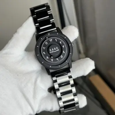 SABR Magnetic Watch Fashion Creative Stainless Steel Black Color