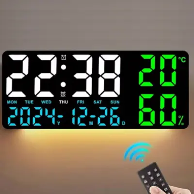 14″ Digital LED Wall Clock  with Night light