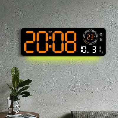 16 in Digital LED Wall Clock With Night Light