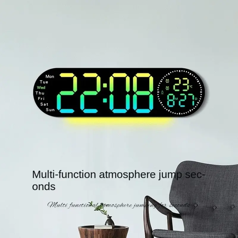 17" Size RGB (14 color ) Digital LED Wall Clock