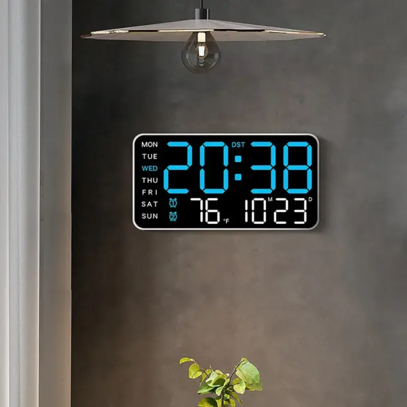 9" Voice Control Digital Led Clock Blue