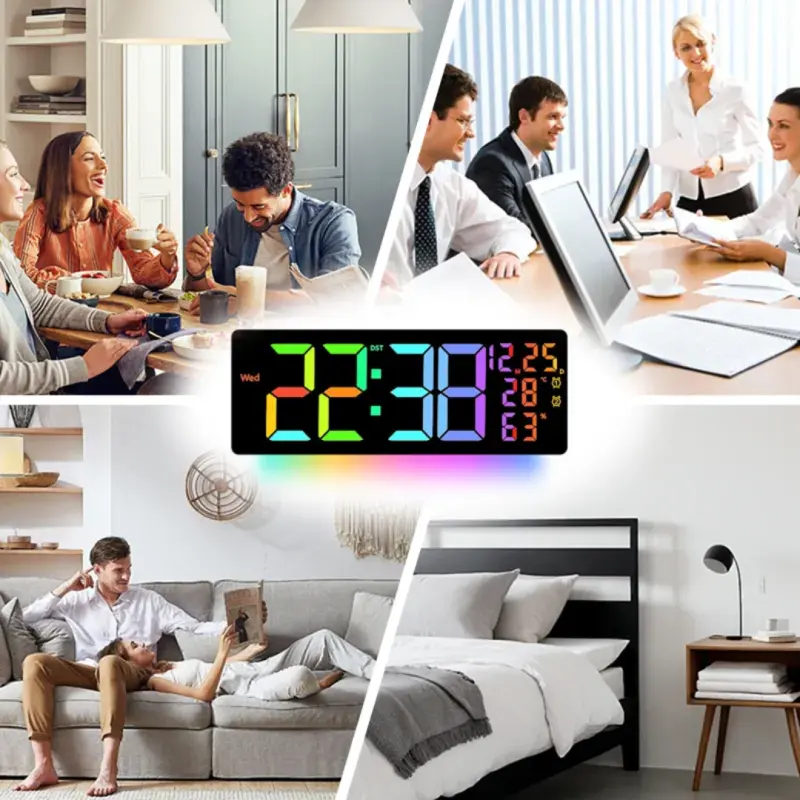 17" Big Size RGB 11 Color Display Wall Clock