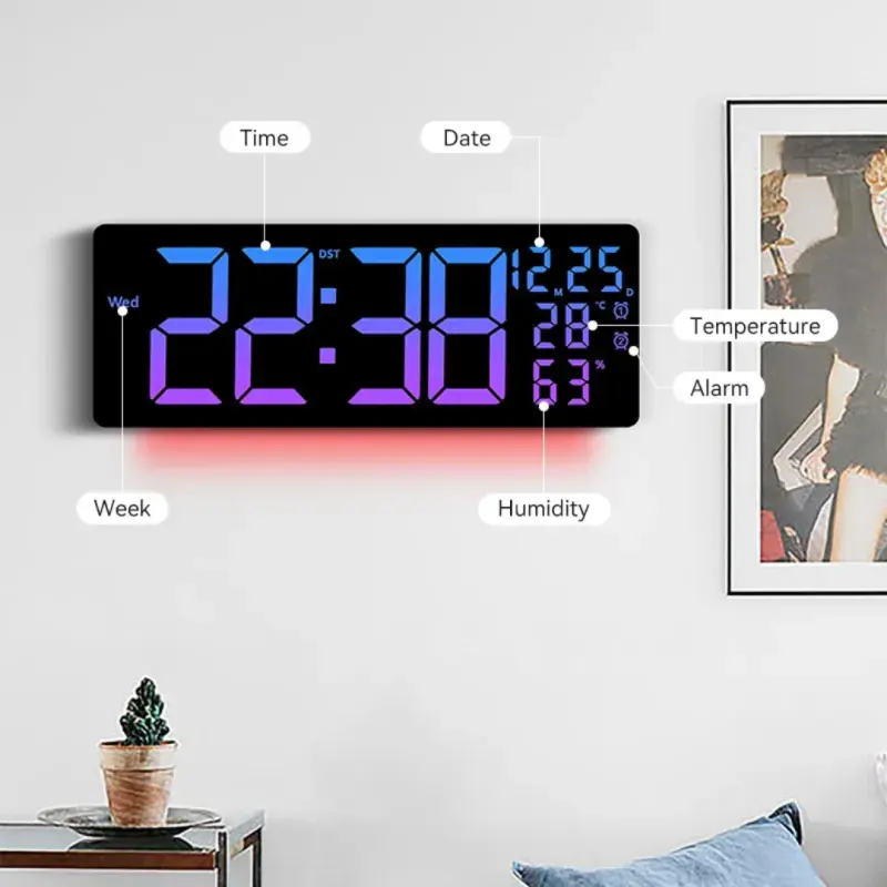 17" Big Size RGB 11 Color Display Wall Clock