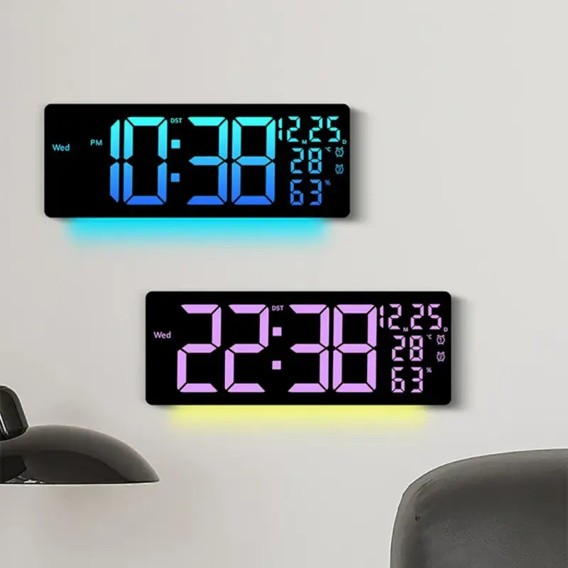 17" Big Size RGB 11 Color Display Wall Clock
