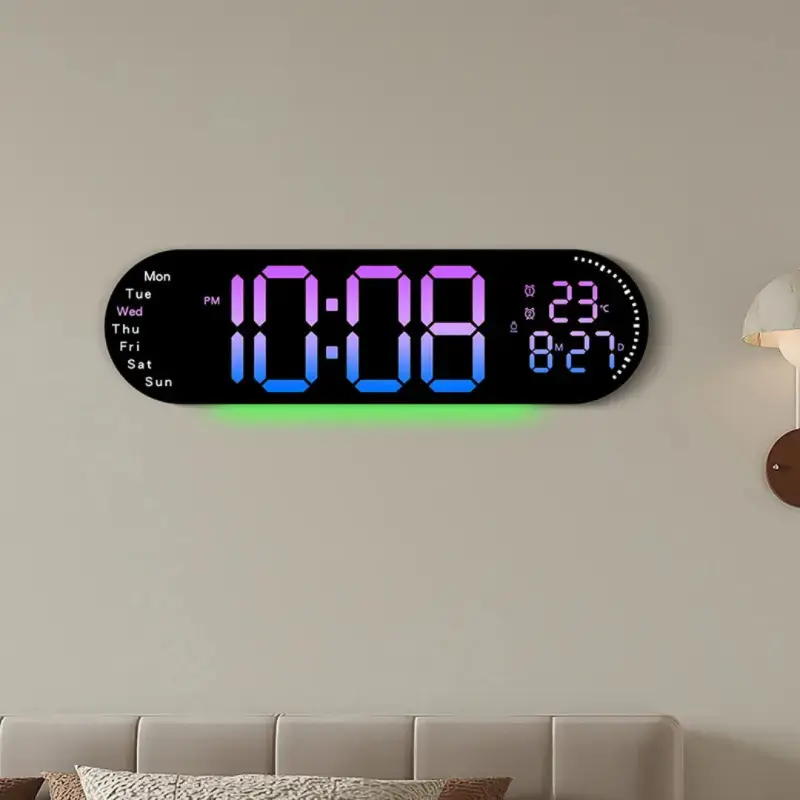 17" Size RGB (14 color ) Digital LED Wall Clock