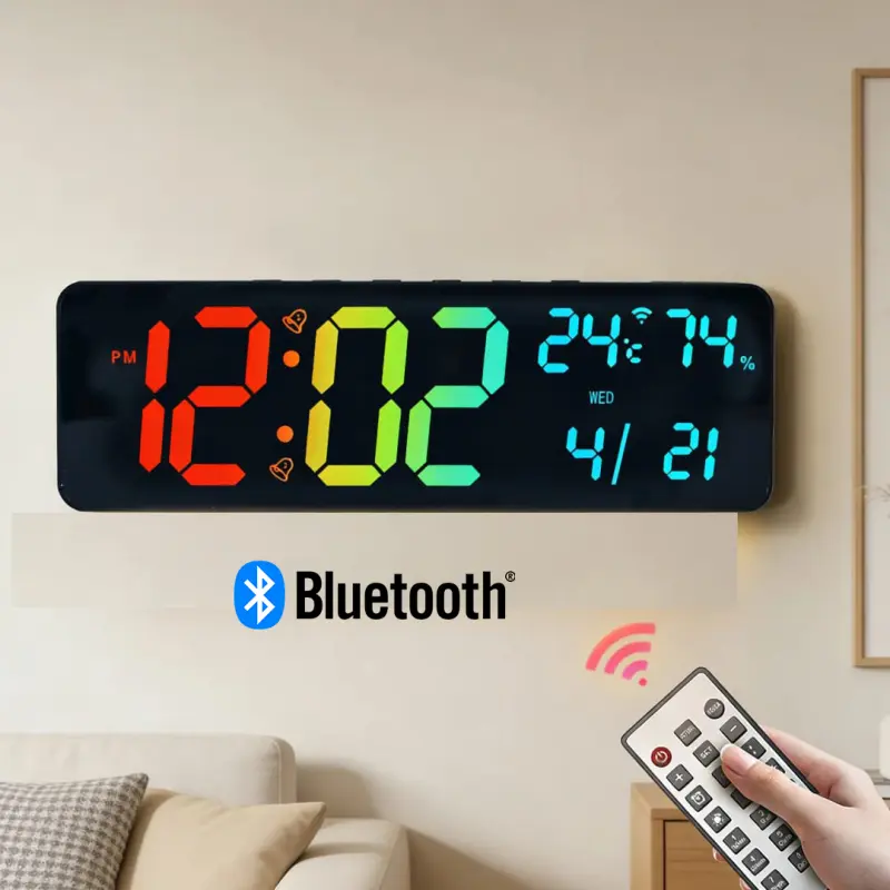 14″ Bluetooth Time RGB Digital LED Wall Clock