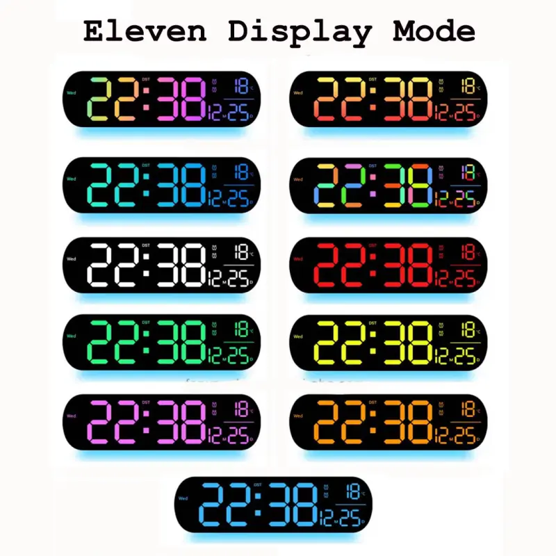 14″ RGB Color Changing (11 Color Mode) LED Digital Clock