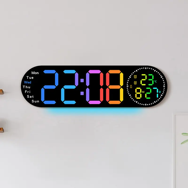 17" Large RGB (14 color ) Digital LED Wall Clock