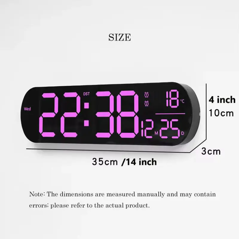 14″ RGB Color Changing (11 Color Mode) LED Digital Clock