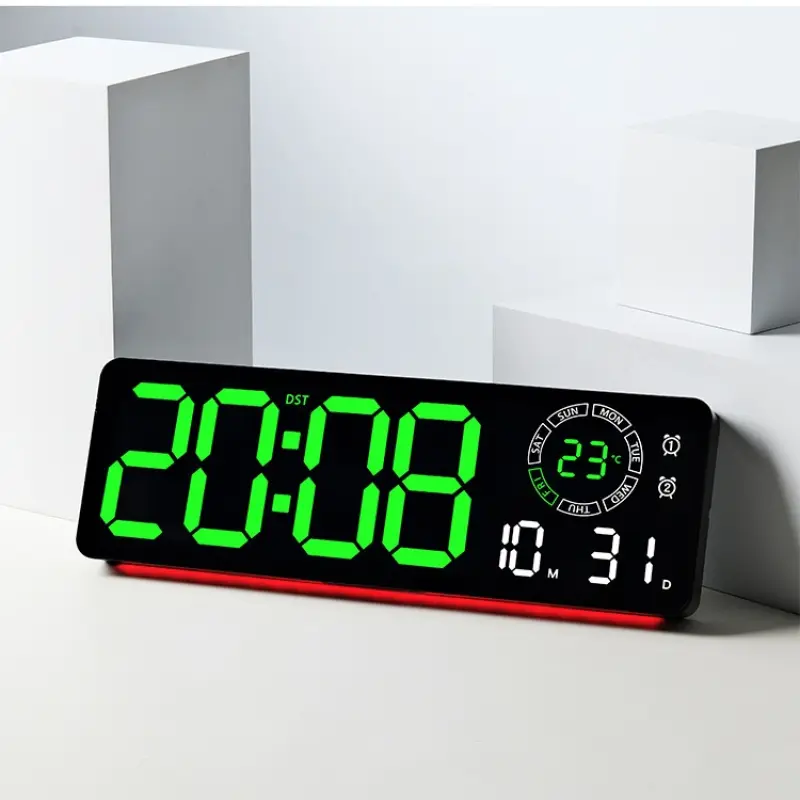 16 in Digital LED Wall Clock With Night Light