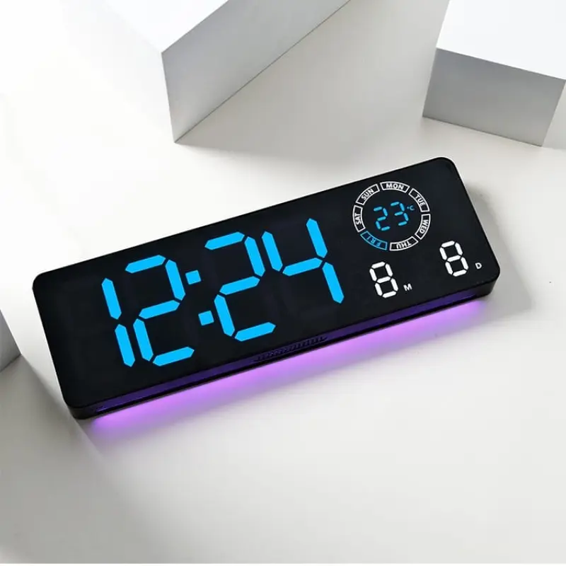 16 in Digital LED Wall Clock With Night Light